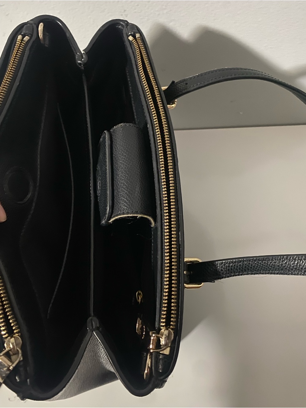 Coach Black Leather Turnlock Carryall Satchel Shoulder Bag - Picture 7 of 10